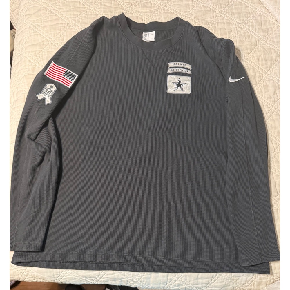 Nike Waffle Knit sweater Mens XXL Grey Dallas Cowboys Salute to Service pullover